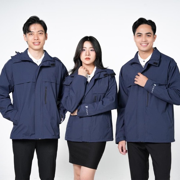 Áo Khoác Đồng Phục Cao Cấp - 2 Lớp Ấm Bên Trong Bền Bên Ngoài 2 Áo Khoác Đồng Phục Cao Cấp Xanh Đậm