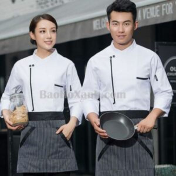 Áo Bếp – Trang Phục Đích Thực Của Đầu Bếp Và Của Ẩm Thực 1 Áo bếp tay dài có hai hàng khuy trước thân