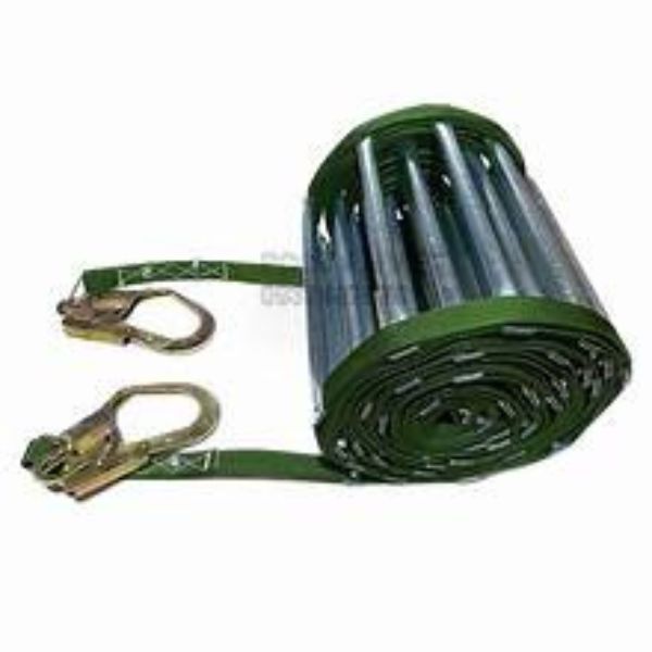 Thang Dây Trèo Amiang: Đọc Đúng Vật Liệu Và Cách Neo 1 Thang dây mềm cuộn gọn với bậc ống thép và hai dây bên chịu lực