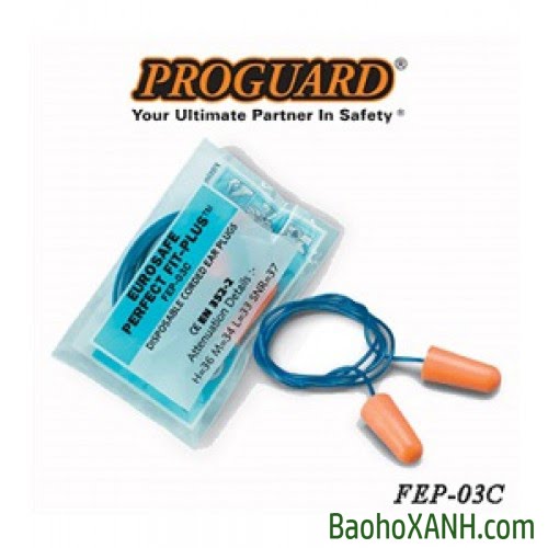 Nút tai chống ồn FEP 03C với các vành mềm xếp tầng, mã BVT0005
