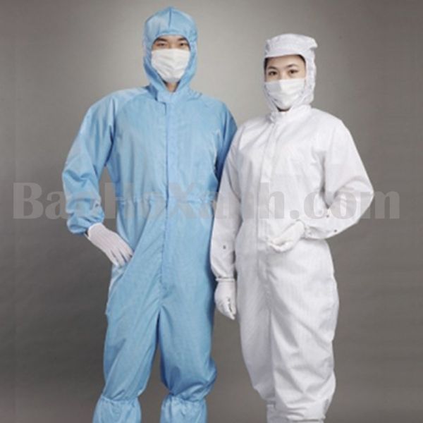 Những Điều Cần Phải Biết Khi Sử Dụng Quần Áo Chống Tĩnh Điện 3 Bộ quần áo chống tĩnh điện dệt sợi dẫn theo ô lưới