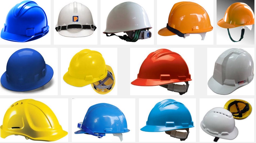 Mũ Bảo Hộ Và Ý Nghĩa Về Màu Sắc Của Nó 4 Nhiều chiếc mũ bảo hộ xếp cạnh nhau để đối chiếu kiểu vỏ và vành mũ
