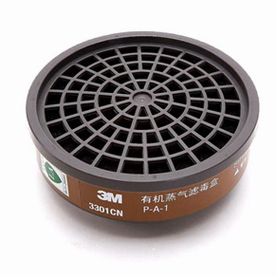 Chọn Phin Lọc Mặt Nạ Phòng Độc Theo Mã Màu A, B, E, K, P3 3 Phin lọc hơi hữu cơ 3M 3301CN có vòng màu nhận diện in trên thân