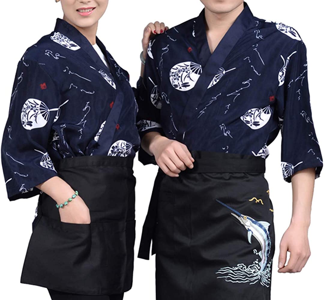Áo Bếp Nhật Một Trong Những Linh Hồn Của Ẩm Thực 1 Áo bếp Nhật với hai vạt đắp chéo và dây buộc ngang eo