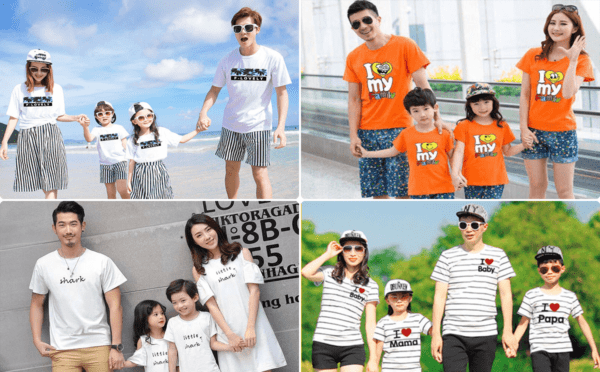 Những Mẫu Áo Gia Đình Cao Cấp - Gắn Kết Yêu Thương 2 Áo gia đình cao cấp đi du lịch mùa hè năng động cho cả nhà thêm xinh