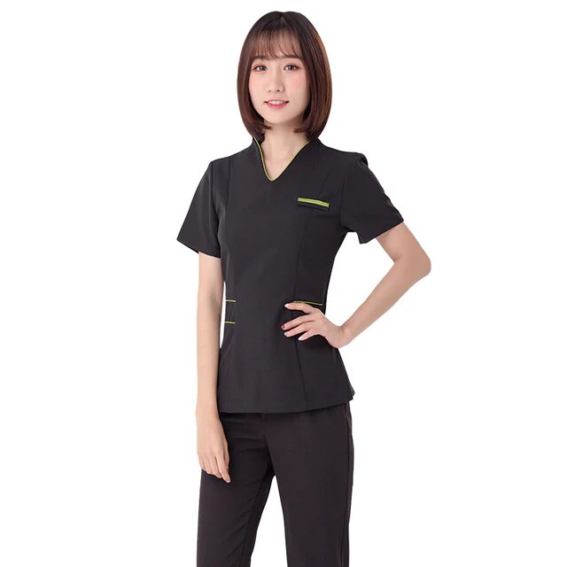 Áo Đồng Phục Spa Đẹp Đặt May Ở Gò Vấp 2 áo đồng phục Spa cổ chữ v