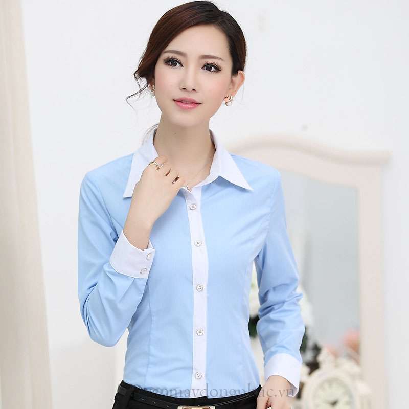 Áo sơ mi nữ công sở tay dài dùng làm lớp khoác nhẹ