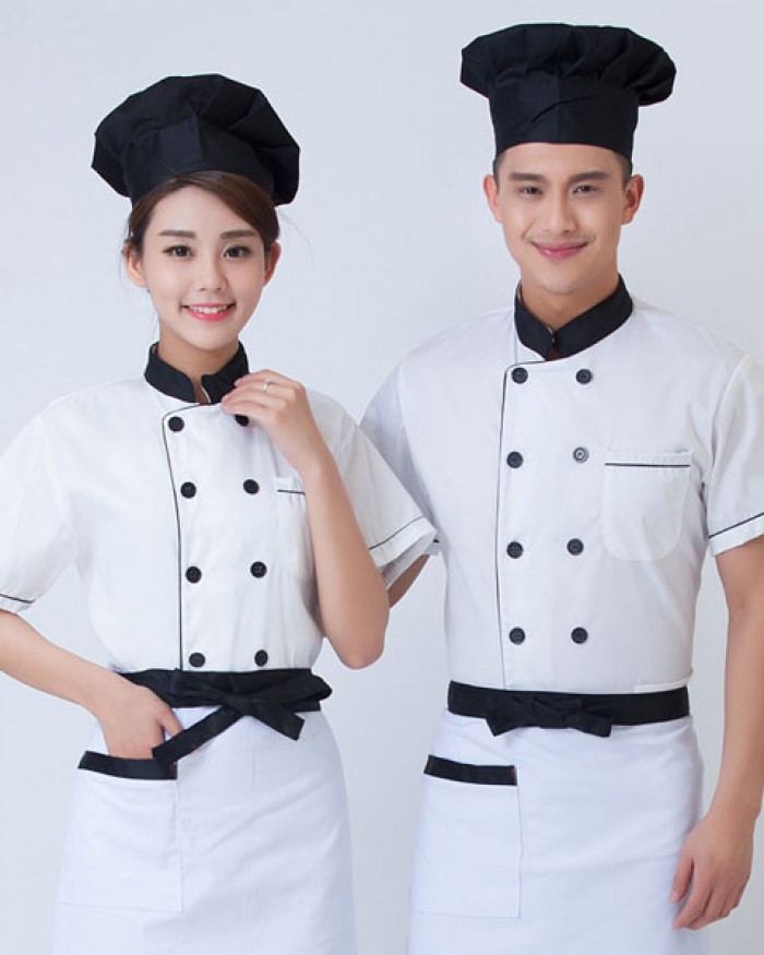 Áo Bếp – Trang Phục Đích Thực Của Đầu Bếp Và Của Ẩm Thực 2 Đồng phục đầu bếp gồm áo và mũ đi kèm