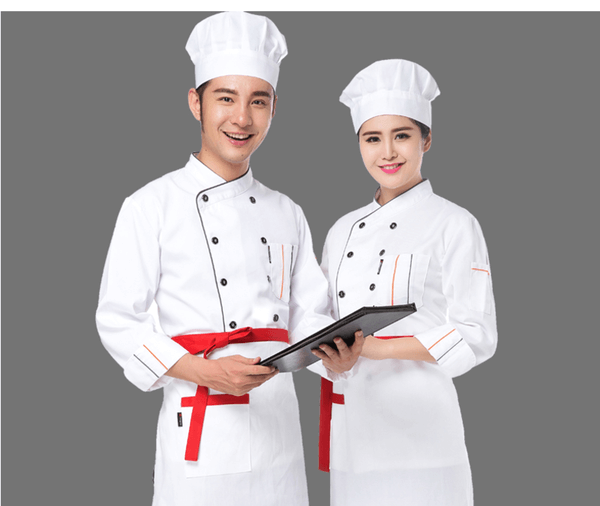 Bộ đồng phục có tạp dề đi kèm dùng cho khối chế biến trong doanh nghiệp