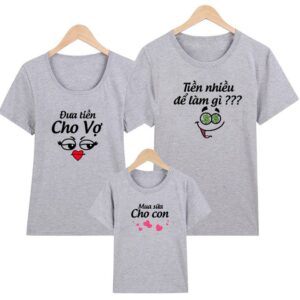 áo gia đình in slogan hài hước