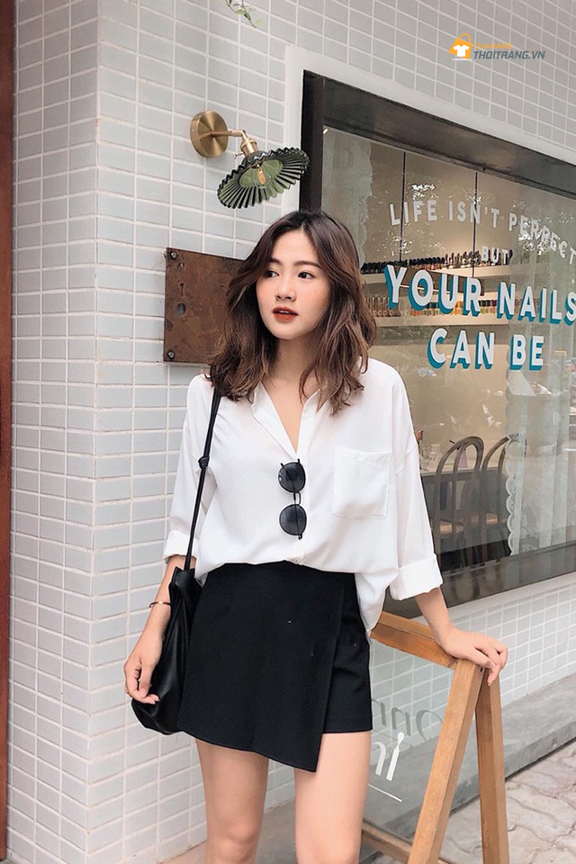 Áo Sơ Mi - Cách Chọn Áo Hợp Dáng Cho Nữ 2 Áo sơ mi nữ dáng suông, không ôm sát thân