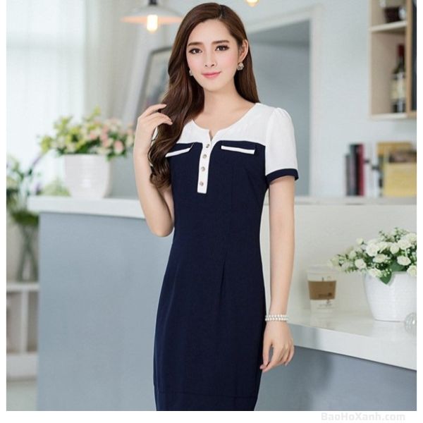 Đầm May Thiết Kế - Mẫu Mã, Kiểu Dáng, Chất Liệu Vải 2 Đầm liền thân dáng ôm nhẹ mặc dự tiệc