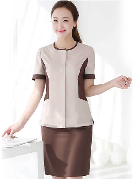 Váy đồng phục dáng suông cho nhân viên phải đứng thao tác nhiều giờ