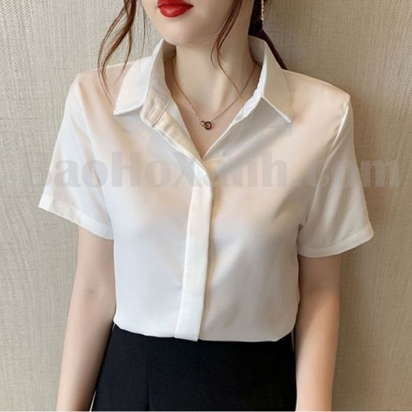 Áo Sơ Mi Nữ - Kiểu Đồng Phục Không Ngừng Hot Trong 2023 3 Áo Sơ Mi Nữ Tay Ngắn