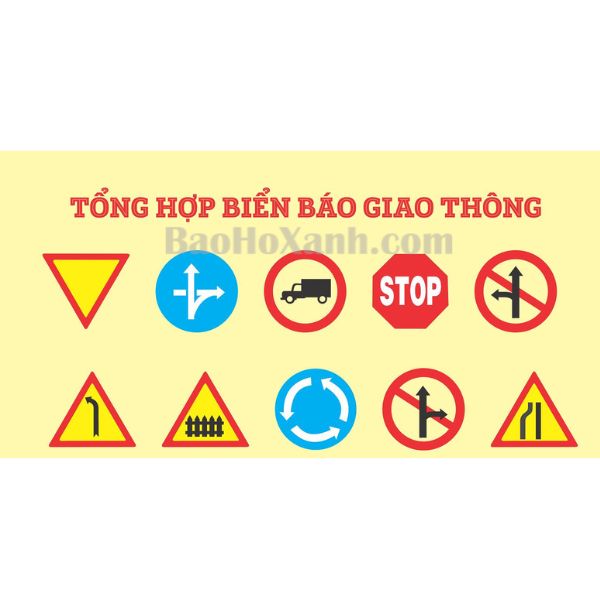 Biển Báo An Toàn Lao Động Trong Nhà Máy Và Công Trường 1 Bộ biển an toàn treo trên khung sắt ở lối đi nội bộ của khu sản xuất