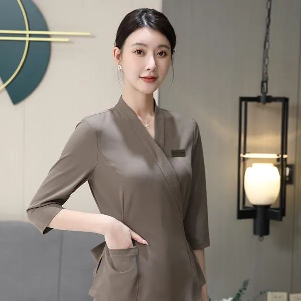 Đồng Phục Spa Cổ Chéo Cao Cấp Sang Trọng
