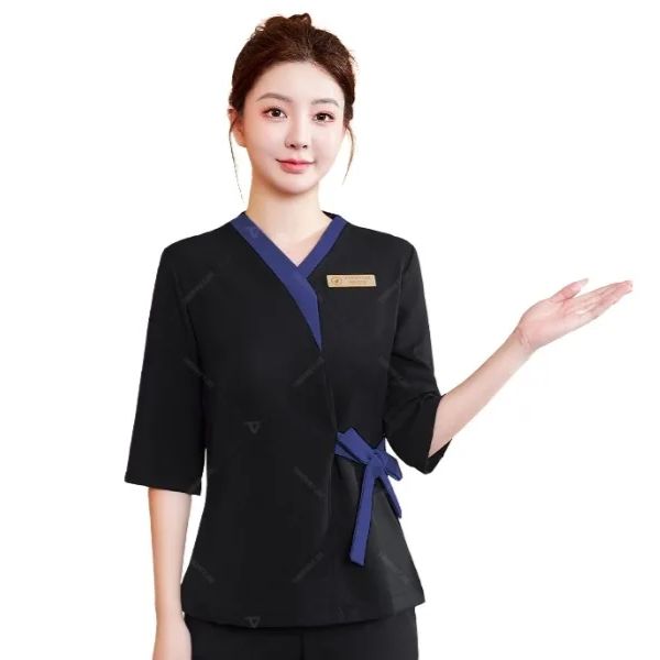 Đồng Phục Spa Cổ Chéo Cao Cấp Thoáng Mát