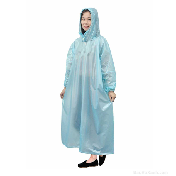 Áo Mưa Cánh Dơi Trong Suốt Màu Xanh Nhạt