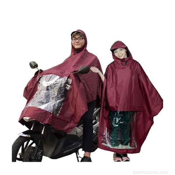 Áo Mưa Choàng Đầu Màu Đỏ Siêu Bền