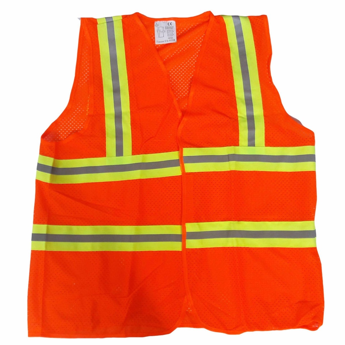 Áo phản quang bảo hộ dây cam viền bạc nhìn từ phía trước