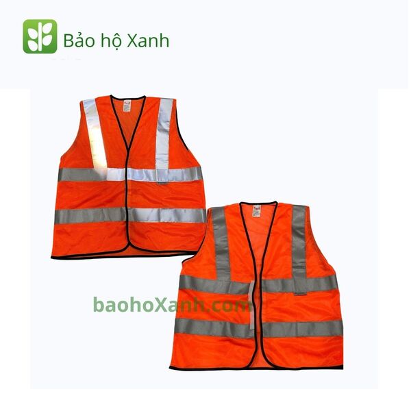 Áo Bảo Hộ Phản Quang Vải Lưới Màu Cam góc chụp thứ 1