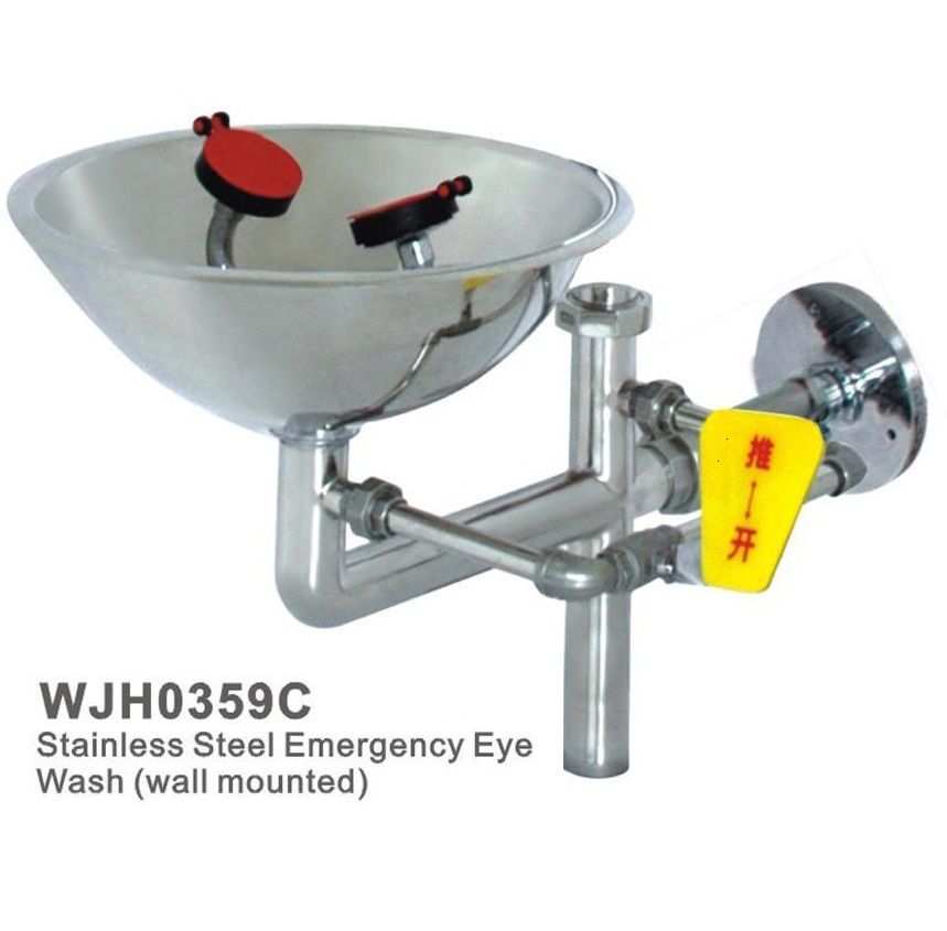 Bồn rửa mắt khẩn cấp WJH0359C dạng đứng độc lập có bồn hứng và chân đế