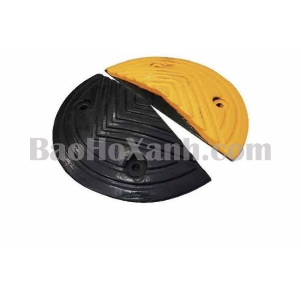Đầu gờ giảm tốc cao su vát cạnh dùng bịt hai đầu dãy trên mặt đường