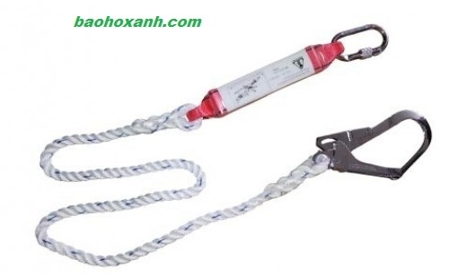 Dây Đai An Toàn 1 Móc Giảm Sốc TE6102-1 khi thi công trên mái và trên khung thép