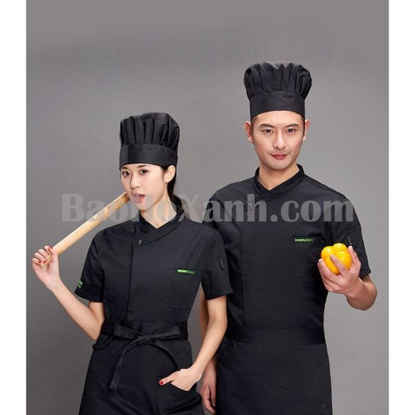 Đồng phục bếp áo kaki cotton dùng cho khu vực chế biến của nhà hàng