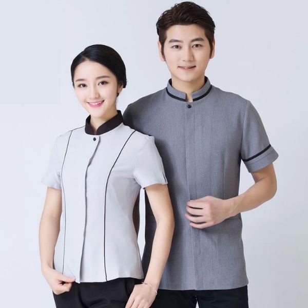 Áo đồng phục cho nhân viên tạp vụ DTV0006 dáng đơn giản dễ giặt