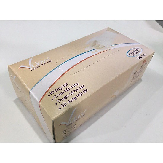 Găng tay y tế Vglove không bột hàm lượng bột dưới 2mg mỗi chiếc