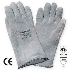 Găng tay Ansell 42-474 dệt phủ nitrile màu xám bản dài chịu nhiệt tiếp xúc