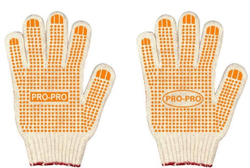 Găng tay len Pro-Pro phủ hạt nhựa GDK0014 nền sợi tổng hợp có hạt bám ở lòng bàn tay
