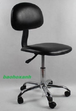 Ghế chống tĩnh điện có tựa màu đen khung thép không gỉ có cần gạt chỉnh cao