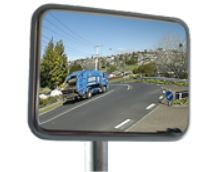Gương cầu lồi acrylic chữ nhật lắp ngoài trời dọc lối đi nội bộ