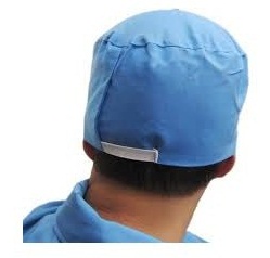 Mũ y tế trùm đầu màu xanh MTD0009 vải không dệt hai vòng chun