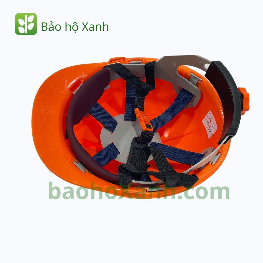Nón bảo hộ công trình màu cam nhìn từ phía trước