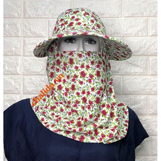 Nón trùm đầu vải cotton nhiều màu che kín mặt và vùng cổ khi ra đường