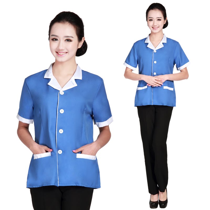 Bộ quần áo tạp vụ nữ cắt theo rập nữ cho công việc cúi và với cao