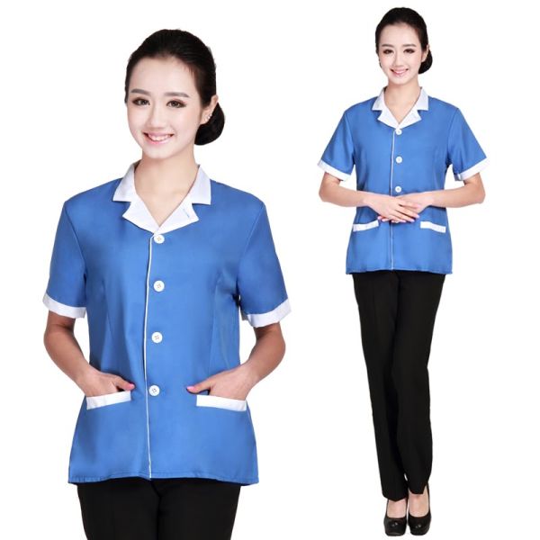 Bộ đồng phục tạp vụ nữ vải khô nhanh dùng cho ca dọn dẹp toà nhà