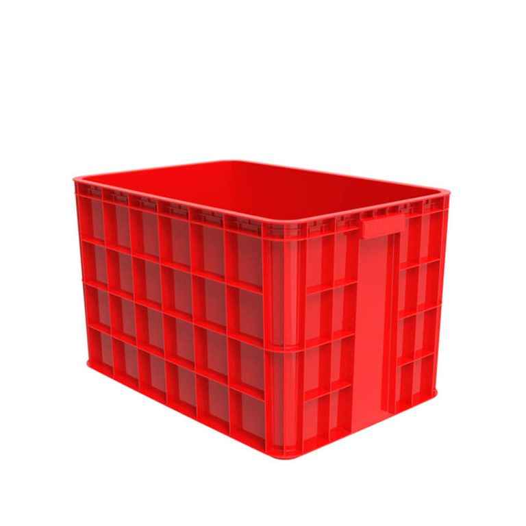 Thành khay nhựa bít cao có gờ xếp chồng và tay cầm âm