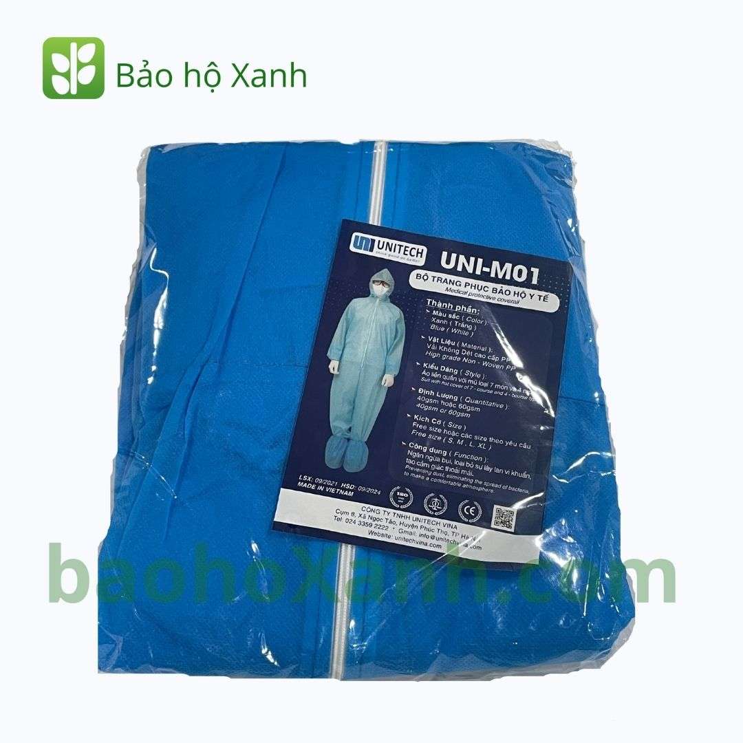 Quần Áo Bảo Hộ Y Tế Bộ 4 Món Chính Hãng Chất Lượng Cao nhìn tổng thể