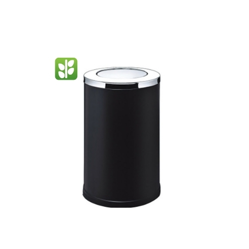 Thùng rác inox 8 lít màu đen có nắp lật tự cân bằng
