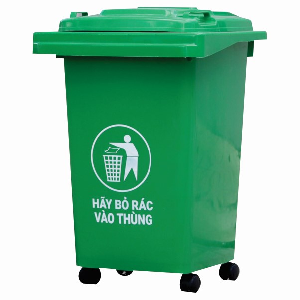 Thùng rác nhựa 60 lít có nắp dùng cho hành lang và khu vực bếp nhỏ