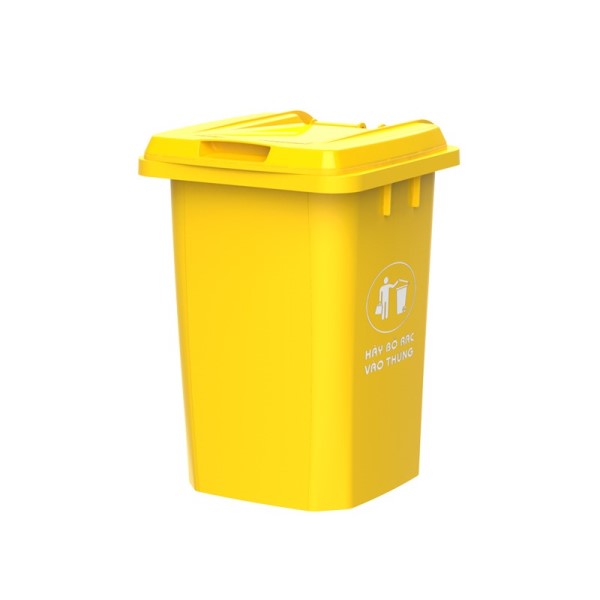 Thùng rác nhựa HDPE 80 lít có hai bánh xe dùng thu gom di động