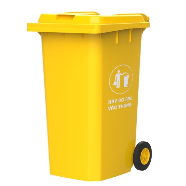 Thùng rác nhựa 240 lít hai bánh cỡ tiêu chuẩn cho thu gom đô thị