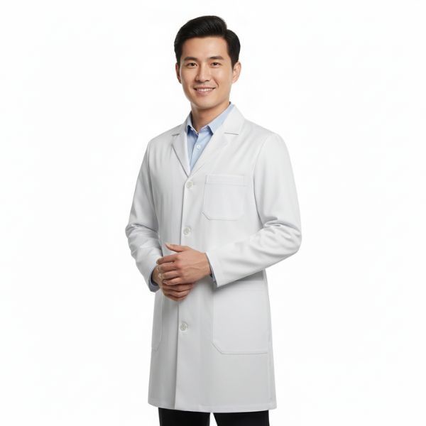 Áo Khoác Bác Sĩ Tay Dài Vải Cotton Mềm Mại