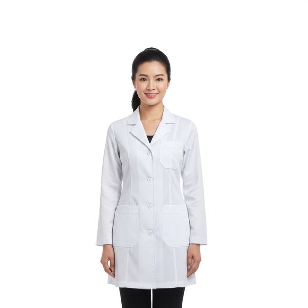 Áo Khoác Bác Sĩ Tay Dài Vải Cotton Thoáng Mát
