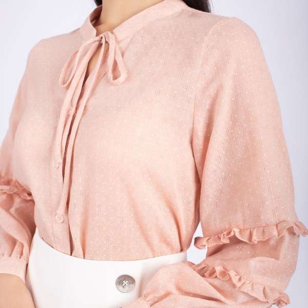 Áo Kiểu Công Sở Nữ Thời Trang Cổ Nơ Duyên Dáng
