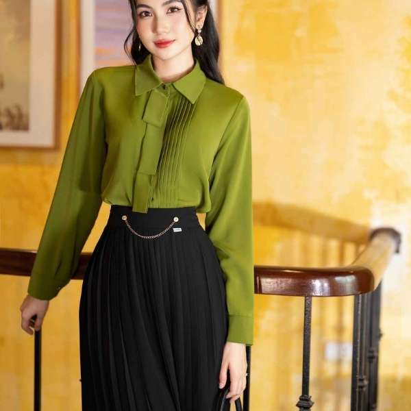 Áo Kiểu Công Sở Nữ Thời Trang Vải Voan Mềm Mịn